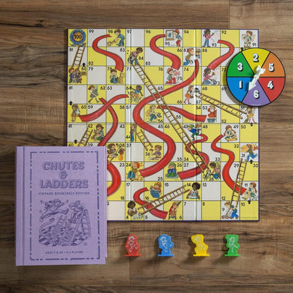 Chutes And Ladders Vintage Bookshelf Edition Family Game - Book Shelf Game