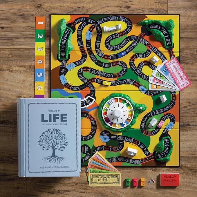 The Game of Life Bookshelf Game | Vintage Adventure for Families - Book Shelf Game