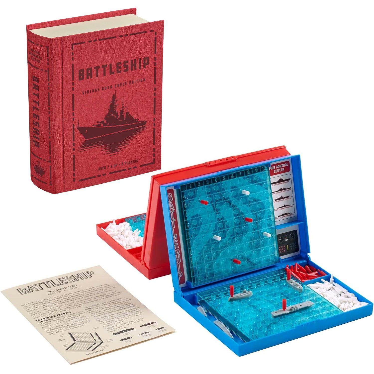 Battleship Vintage Bookshelf Edition Strategy Game - Book Shelf Game