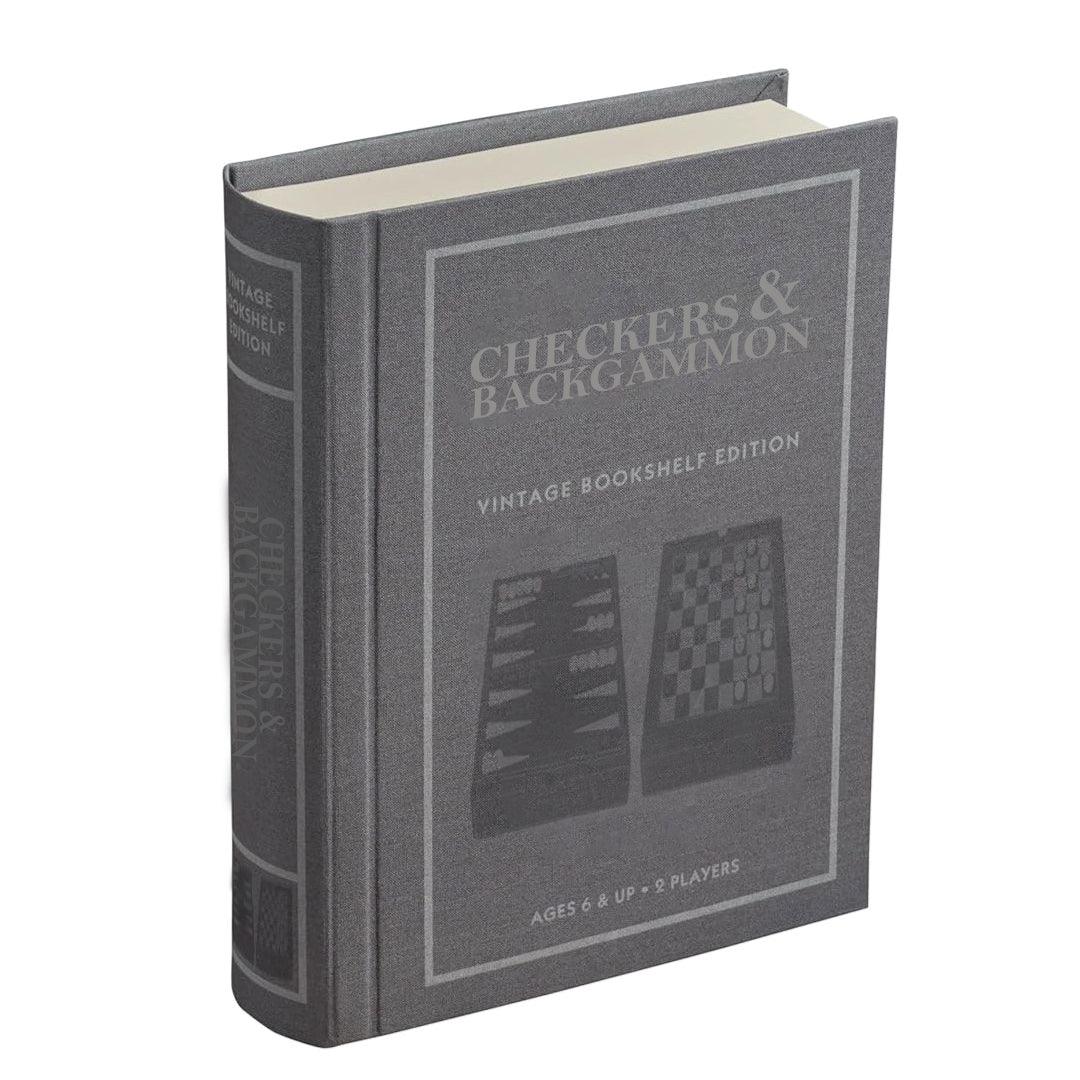 Checkers And Backgammon Vintage Bookshelf Edition Games - Book Shelf Game