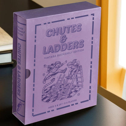 Chutes And Ladders Vintage Bookshelf Edition Family Game - Book Shelf Game