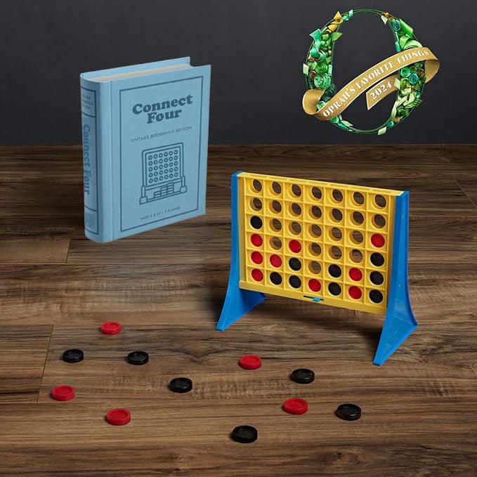 Connect Four Vintage Bookshelf Edition Matching Game - Book Shelf Game