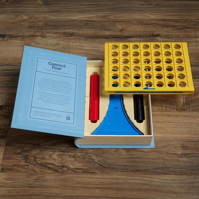 Connect Four Vintage Bookshelf Edition Matching Game - Book Shelf Game